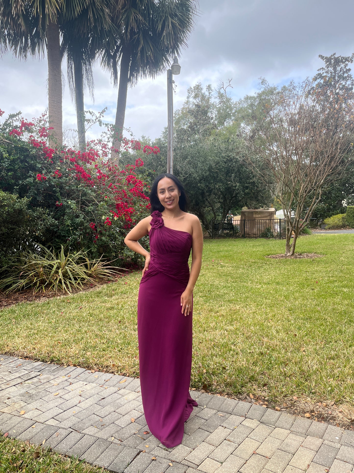 Pleated One Shoulder Dress