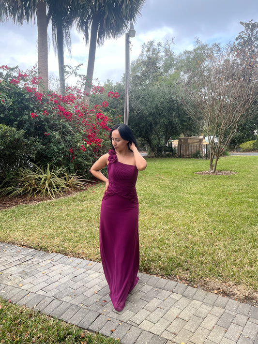 Pleated One Shoulder Dress